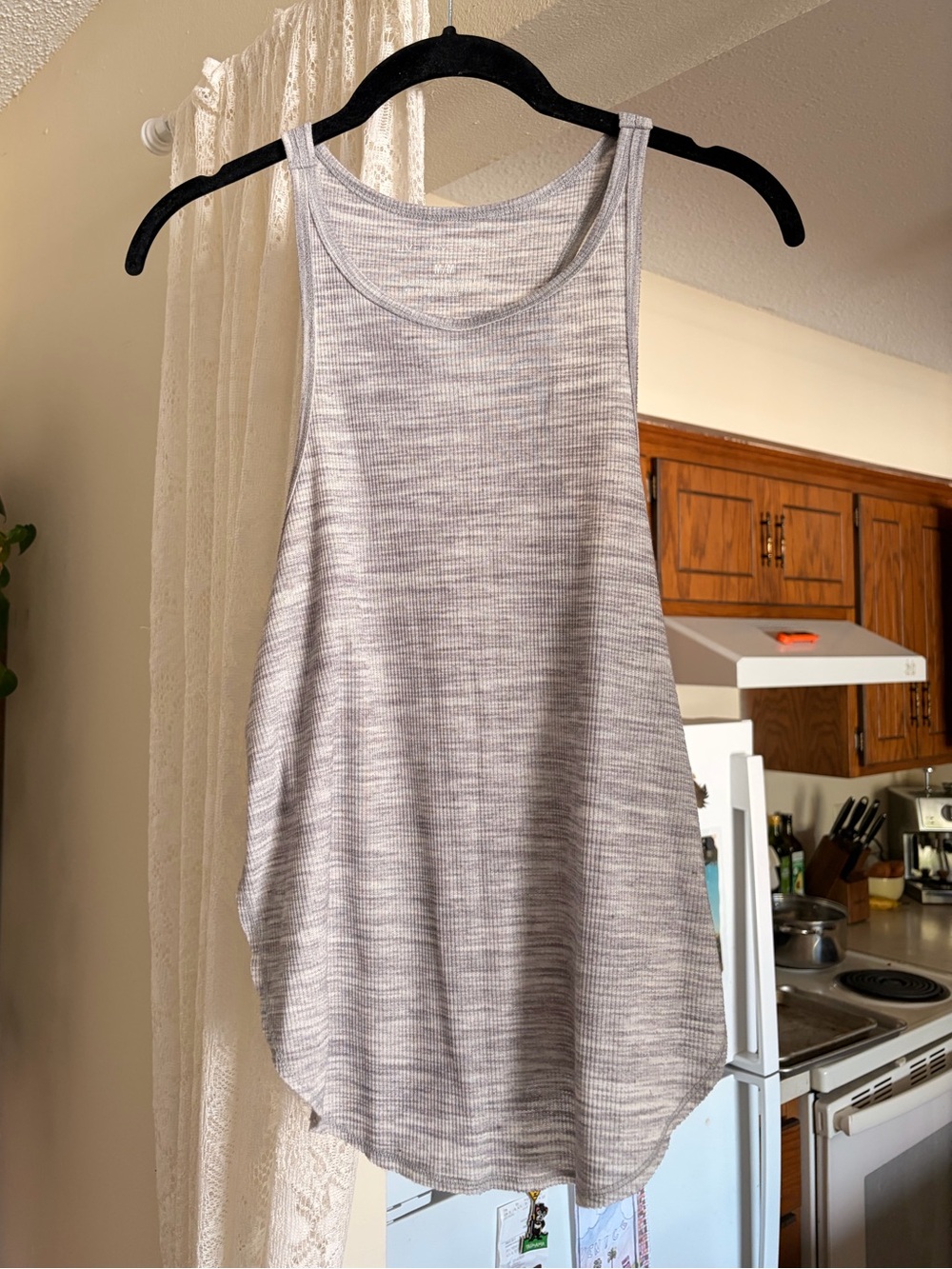 Light Gray Ribbed Tank Top